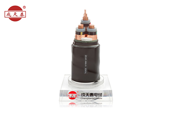 銅芯，交聯(lián)聚乙烯絕緣，鋼帶鎧裝聚乙烯護(hù)套電力電纜 YJV22 6/10kV 3芯